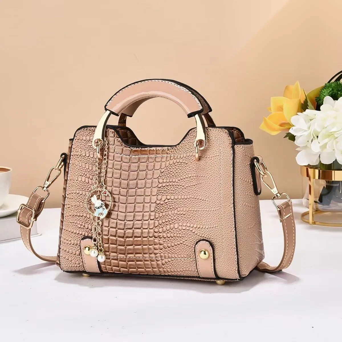 Crocodile Pattern Square Shoulder Bag