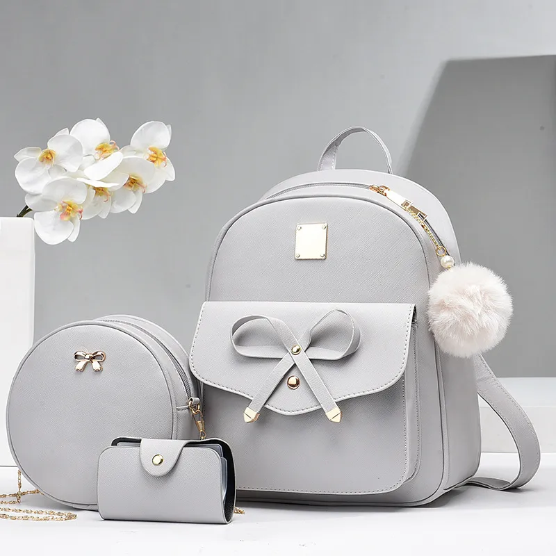 Large Solid Color PU Leather Fashion Backpack For Women Featuring Zipper Closure In Streetwear Style
