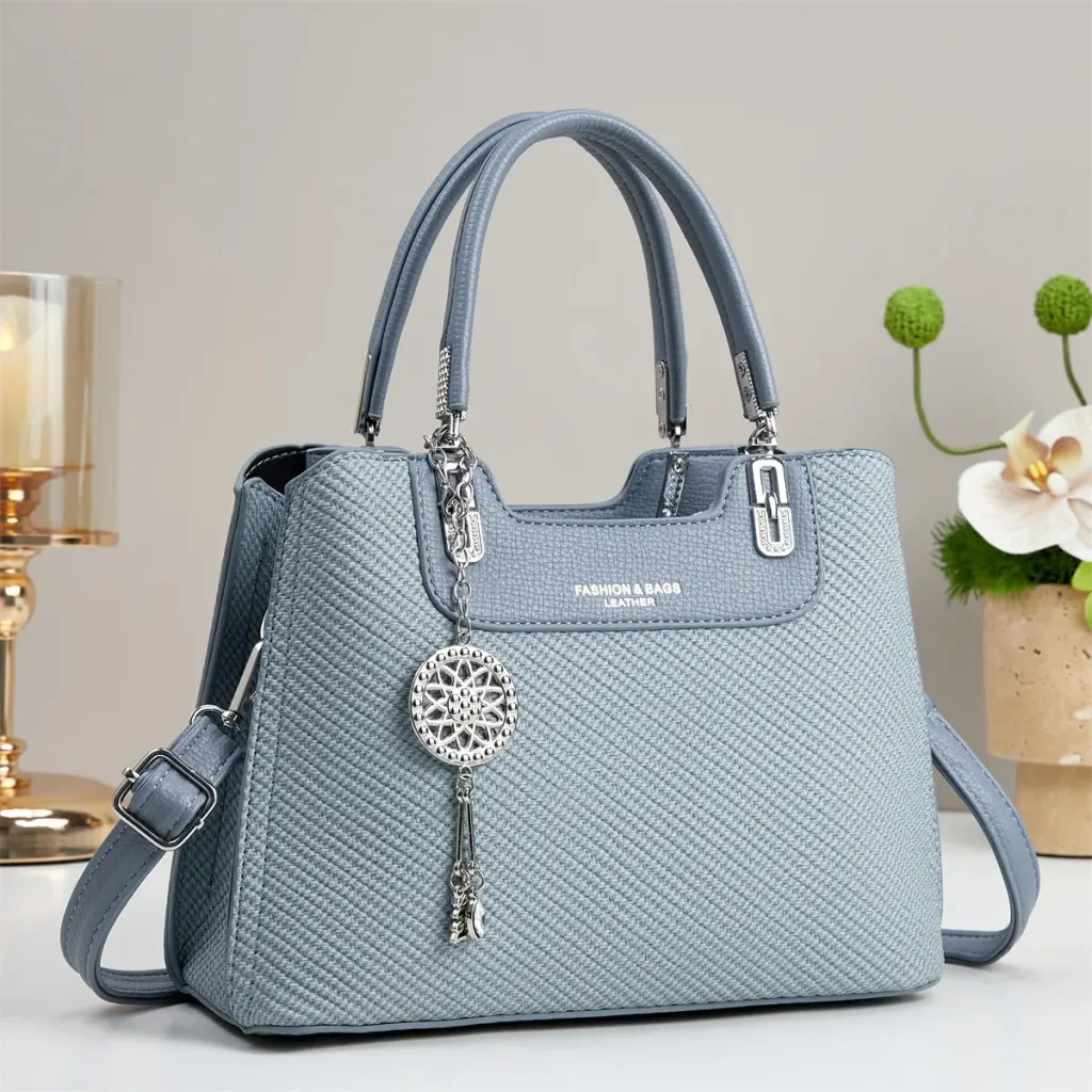 Square PU Leather Shoulder Bag For Women Featuring Sewing Thread Detail And Single Shoulder Strap