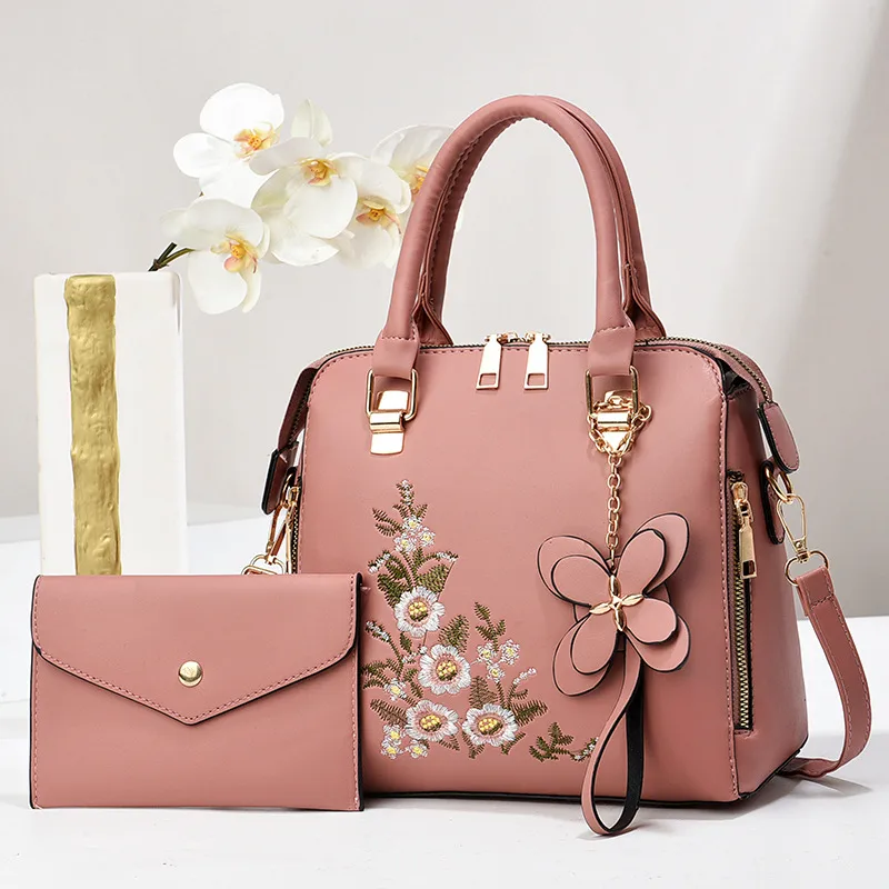 Large Square Urban Minimalist PU Bag Set For Women Featuring Printing And Zipper Closure
