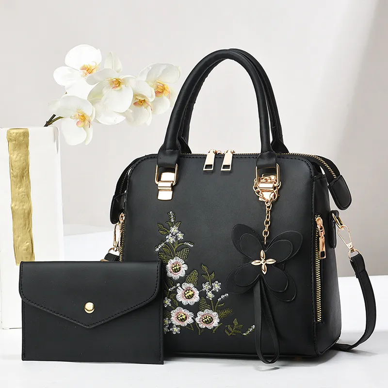 Large Square Urban Minimalist PU Bag Set For Women Featuring Printing And Zipper Closure