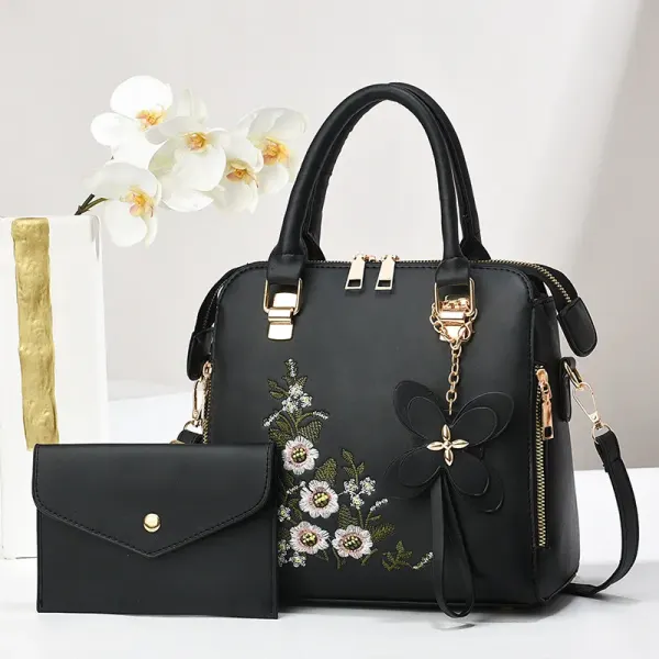 Large Square Urban Minimalist PU Bag Set For Women Featuring Printing And Zipper Closure