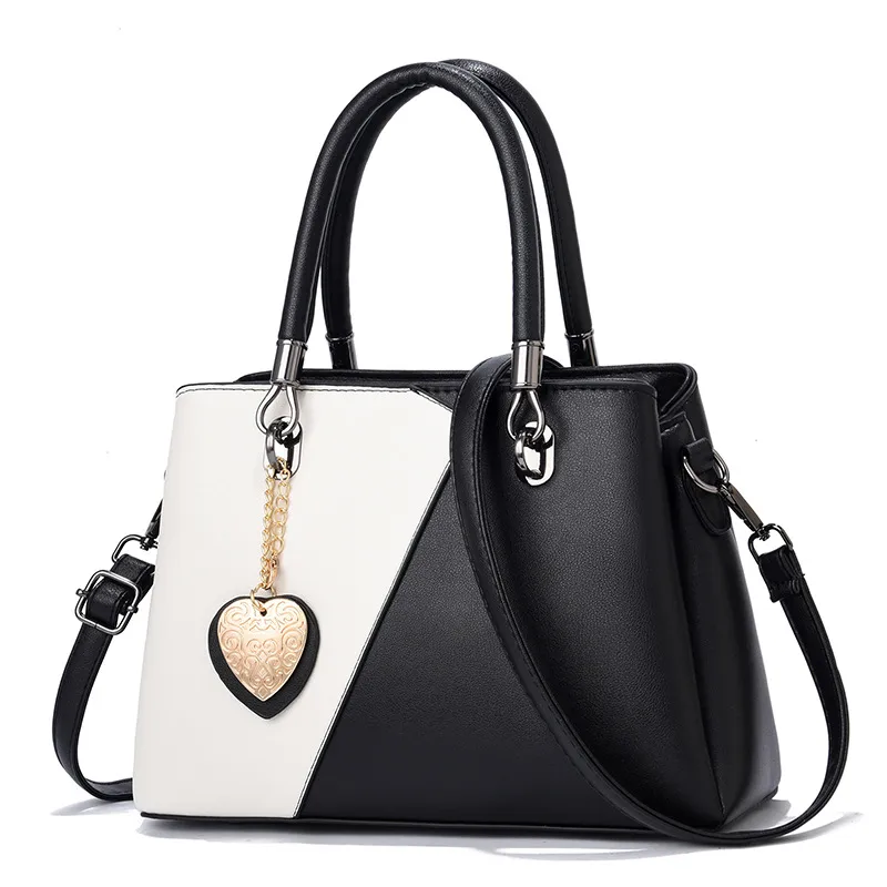 Large Color Block Basic PU Leather Women’s Zipper Closure Shoulder Bag, Stylish Single Shoulder Design