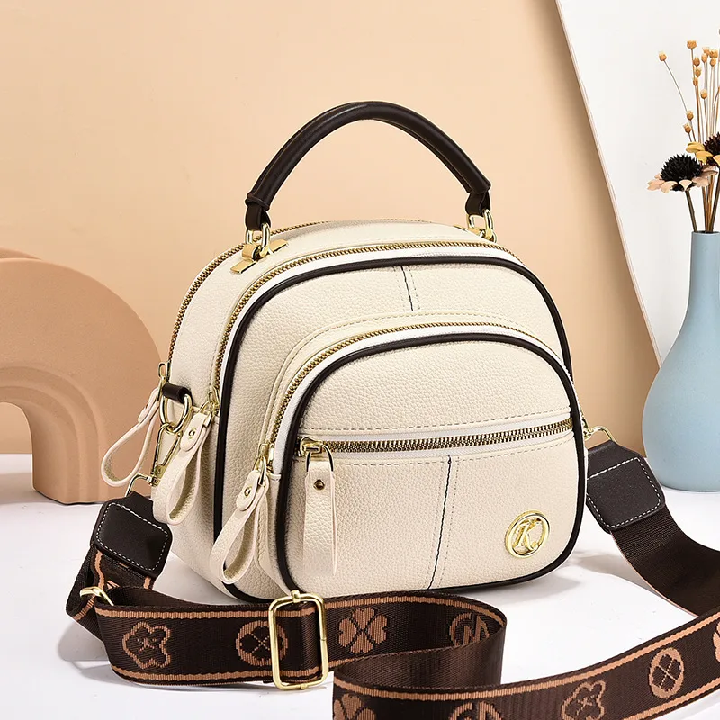 Multicolor Round PU Circle Bag For Women Featuring Single Shoulder Strap Stylish Crossbody Design