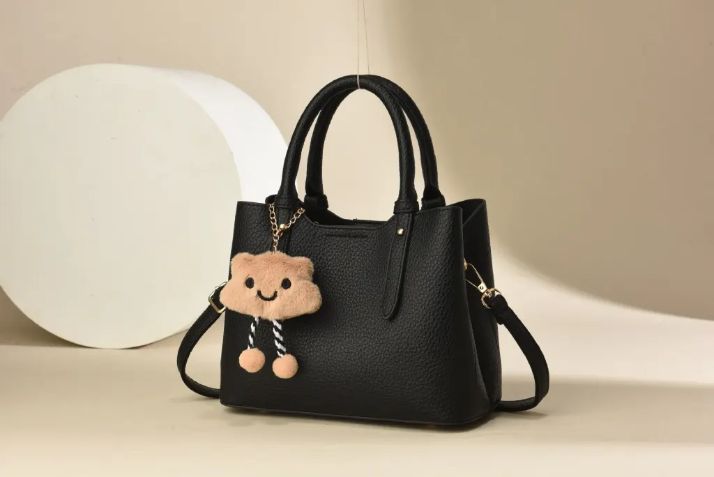 Women’s Square PU Leather Handbag With Sewing Thread Detail, Large Capacity, Single Shoulder Strap