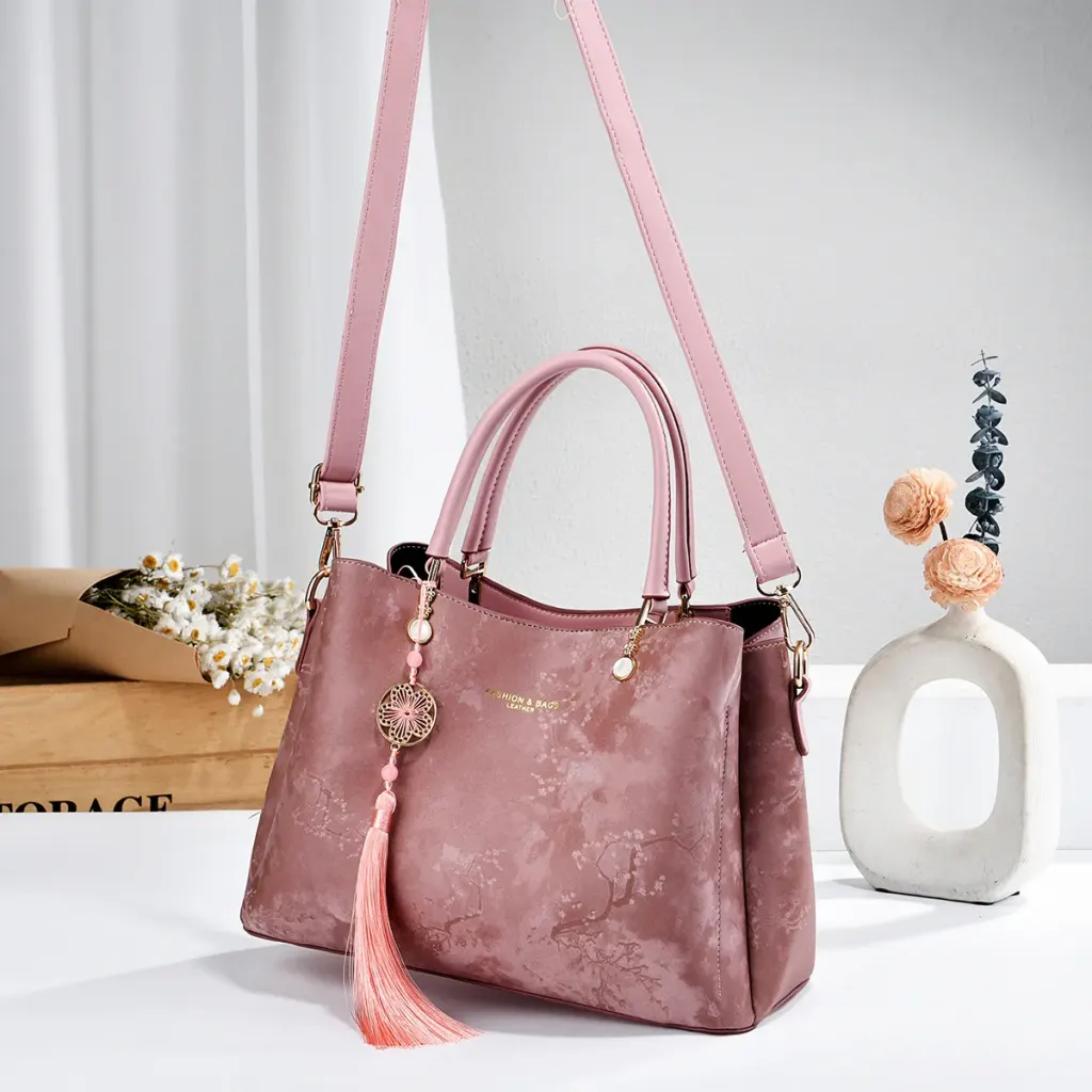 Solid Color Square PU Leather Tote Bag For Women Featuring Sewing Thread Design