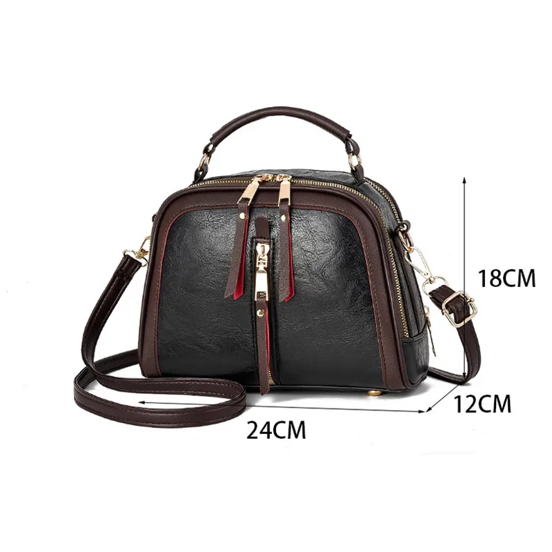 Oval PU Leather Crossbody Bag For Women With Sewing Thread Detail, Featuring Sling Strap