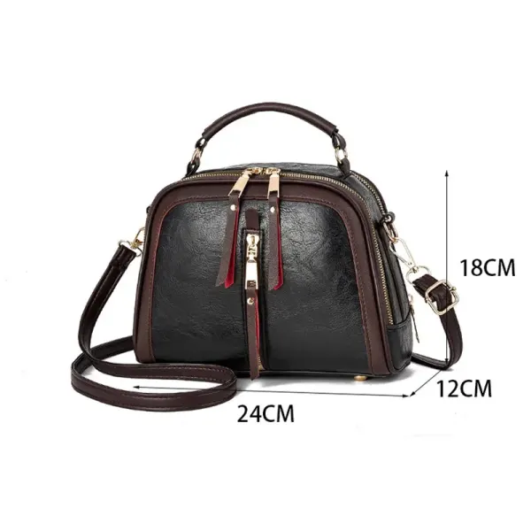 Oval PU Leather Crossbody Bag For Women With Sewing Thread Detail, Featuring Sling Strap