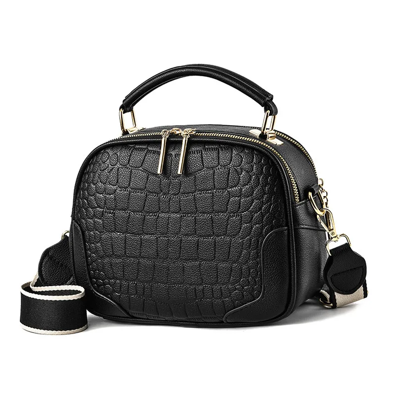 Elegant Solid Color Medium PU Leather Handbag For Women With Zipper Closure