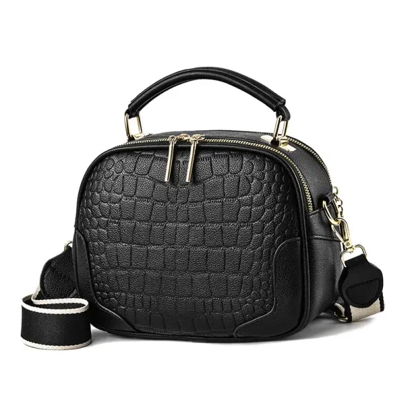 Elegant Solid Color Medium PU Leather Handbag For Women With Zipper Closure