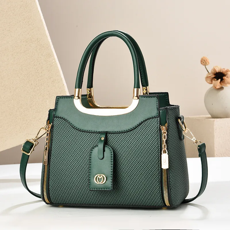 Women’s Square PU Leather Handbag With Top Handle Featuring Large Capacity And Elegant Ornament Design