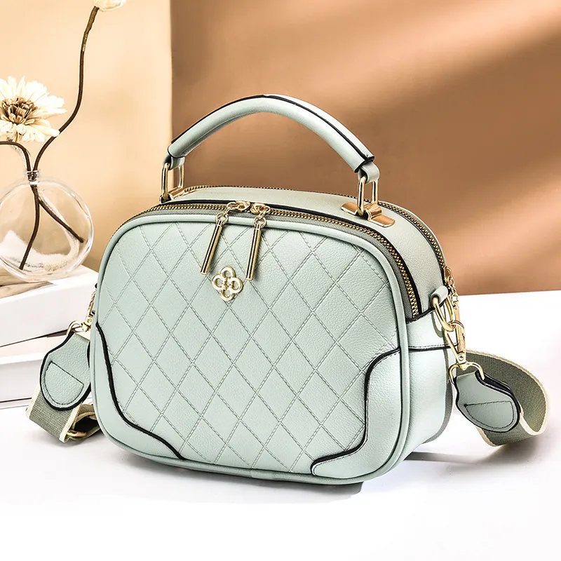 Elegant Solid Color Medium PU Leather Handbag For Women With Zipper Closure Main image
