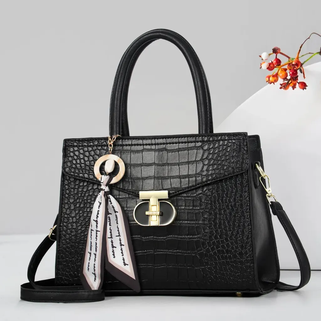 Medium Square PU Tote Bag For Women In Multicolor Streetwear Style With Zipper Closure